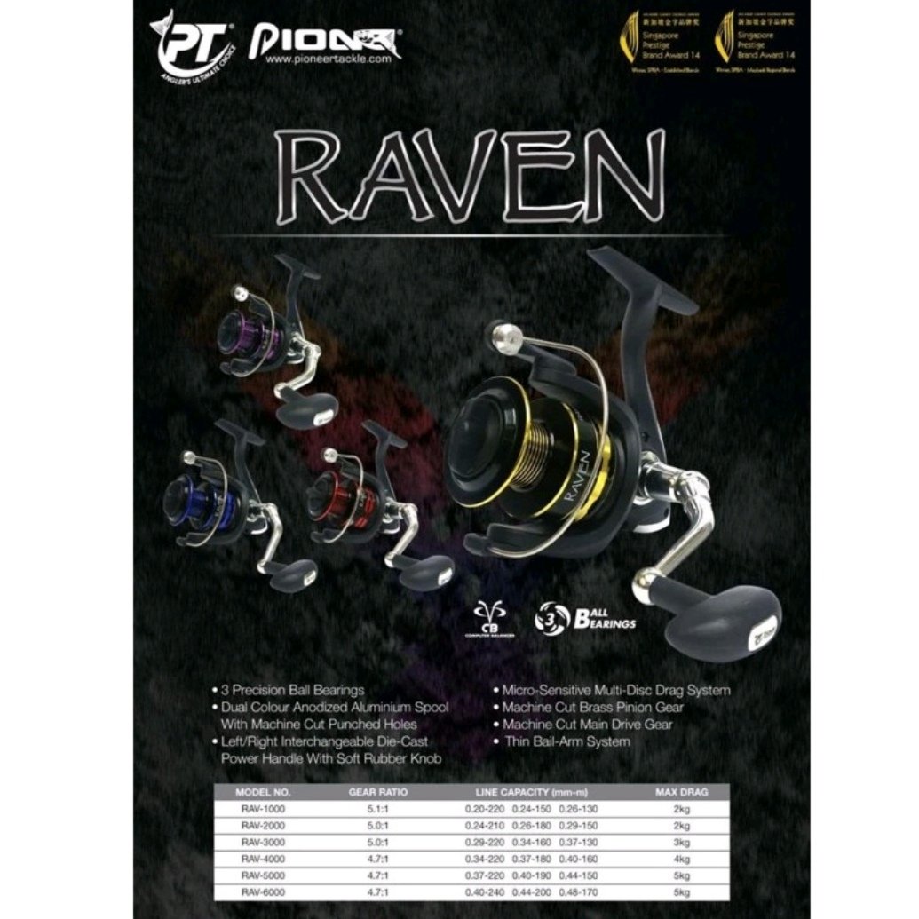 Pioneer Raven RAV-4000 Spinning Reel - Mayekar and Sons Fishing Tackle
