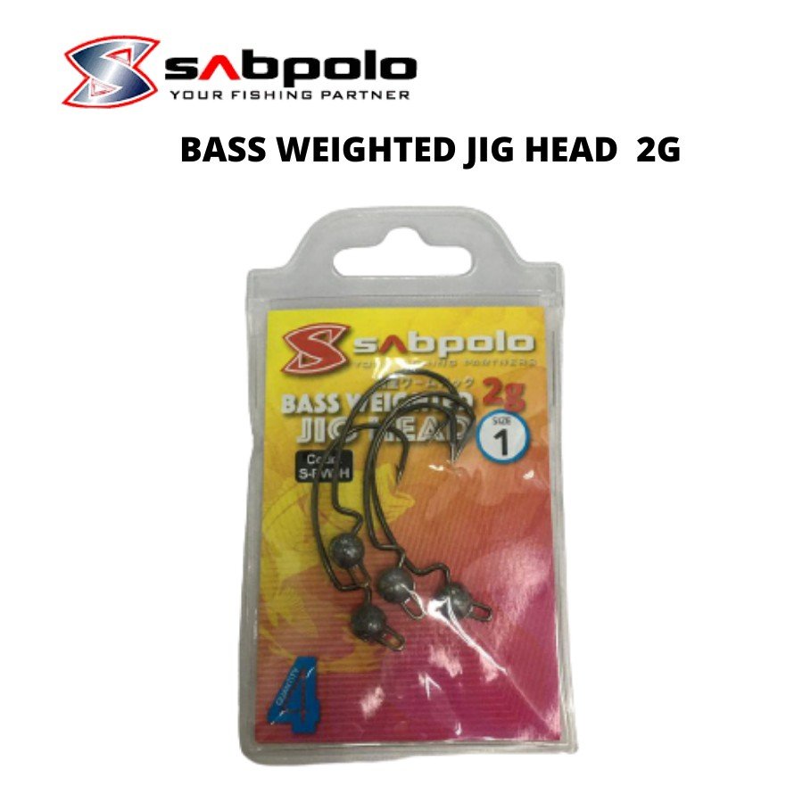 HOOK, SABPOLO BASS WEIGHTED JIG HEAD 2G (S-BWJH)