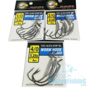 Eagle Claw Weighted Black Worm Hook 1/8oz 5ct Size 2/0