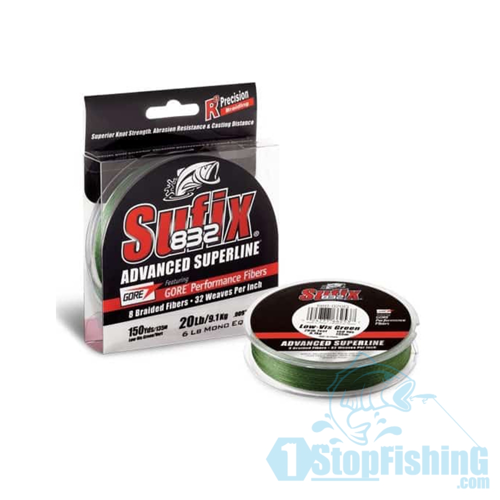 SUFIX 832 BRAIDED LINE (150YDS) LOW VIS GREEN