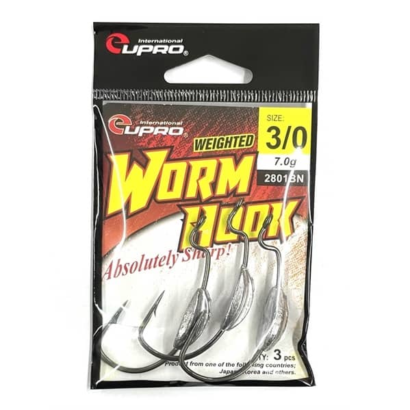 EUPRO WEIGHTED WORM HOOK WITH LEAD (2801BN) 14g - 1StopFishing