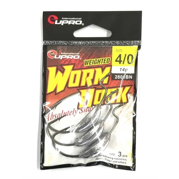 EUPRO WEIGHTED WORM HOOK WITH LEAD (2801BN) 14g