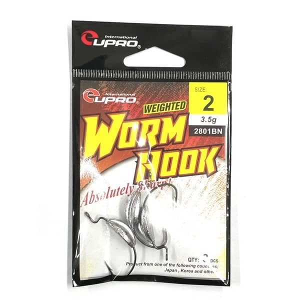 EUPRO WEIGHTED WORM HOOK WITH LEAD (2801BN) 3.5g - 1StopFishing