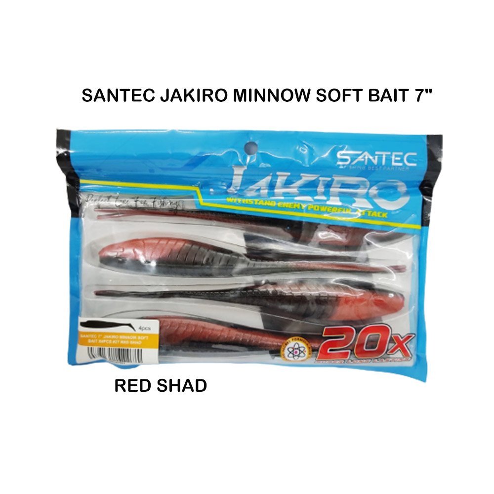 SANTEC JAKIRO MINNOW SOFT BAIT 7 (FREE HOOK) - 1StopFishing