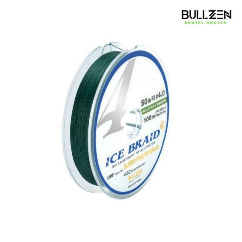 BRAIDED LINE, BULLZEN ICE BRAID 4 (100M) MILITARY GREEN - 1StopFishing