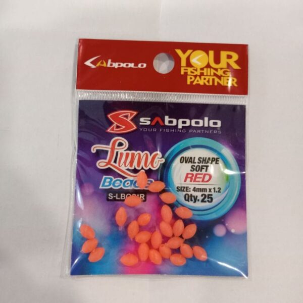 SABPOLO LUMO BEADS OVAL (SOFT)#RED S-LBOS