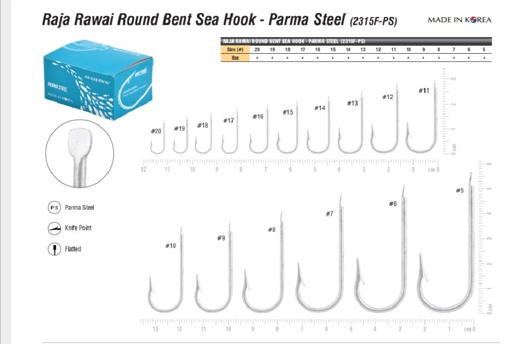 HOOK,SEAHAWK RAJA RAWAI 2315F-PS (100pcs)